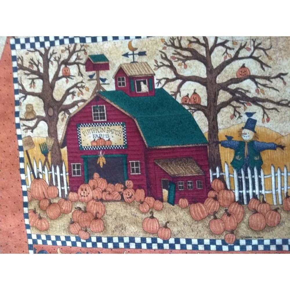 Vintage Debbie Mumm Fall Pumpkin Patch Farms Harvest fabric Pattern Vest Panel